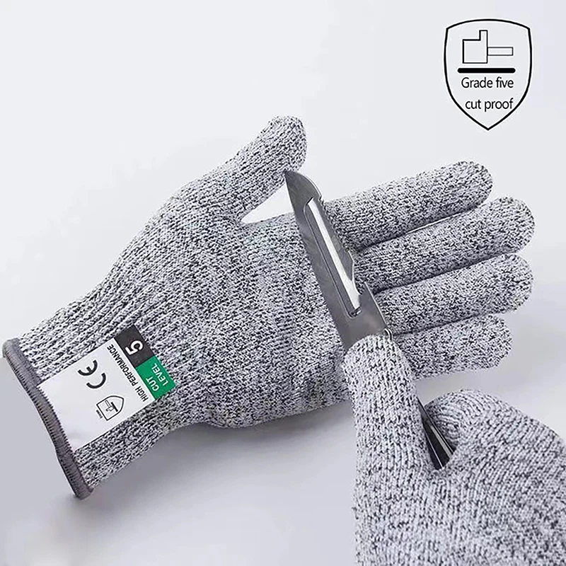 Grade 5 Cut Resistant Gloves Kitchen HPPE Scratch Resistant Glass Cutting Safety Protection Gloves For Chefs Gardeners