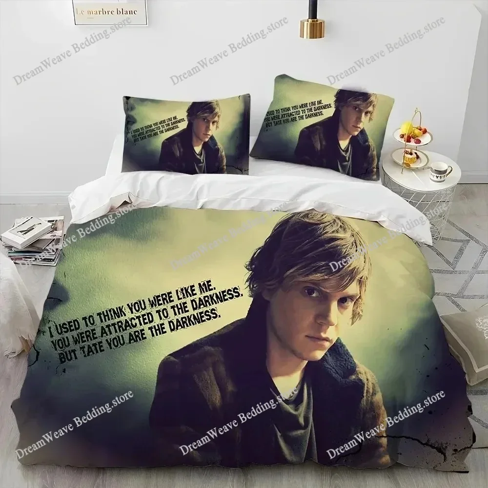 

Cute Evan Peters Movie TV Actor Bedding Set Duvet Cover Bed Set Quilt Cover Pillowcase Comforter King Queen Size Boys Adult741