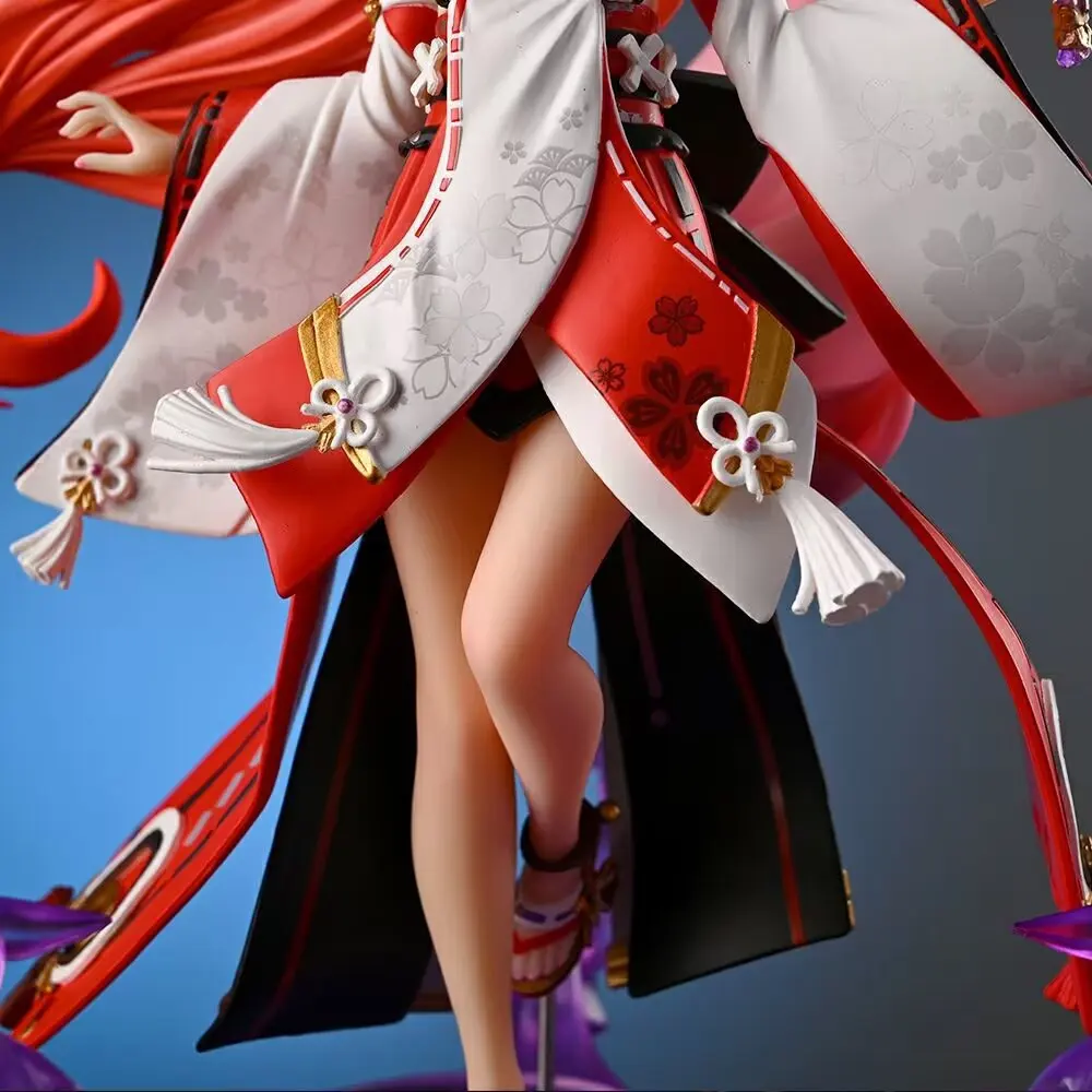 24cm anime figura genshin impacto gk yae miko raposa pvc ação estatueta ornamento de mesa decoração modelo estátua brinquedos para crianças presente