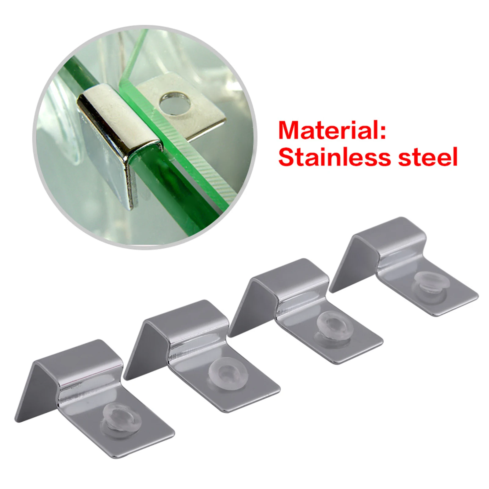 4Pcs/Set Stainless Steel Aquarium Fish Tank Glass Cover Clip Support Holder