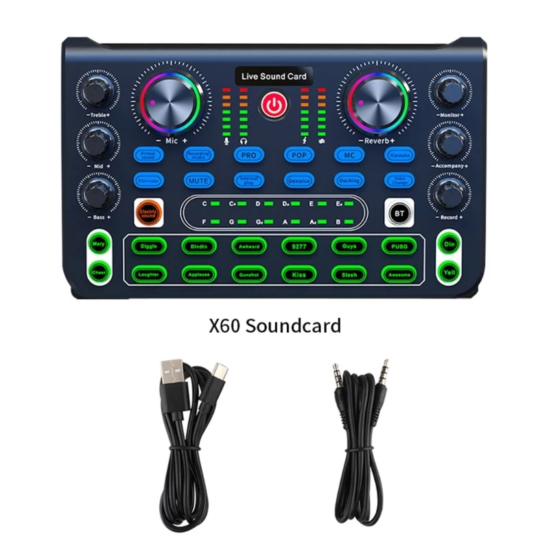 بطاقة الصوت الحية جهاز مزج الصوت بودكاست لوحة الصوت لوحة الصوت للهاتف جهاز الكمبيوتر DJ-Music Studio Mixer