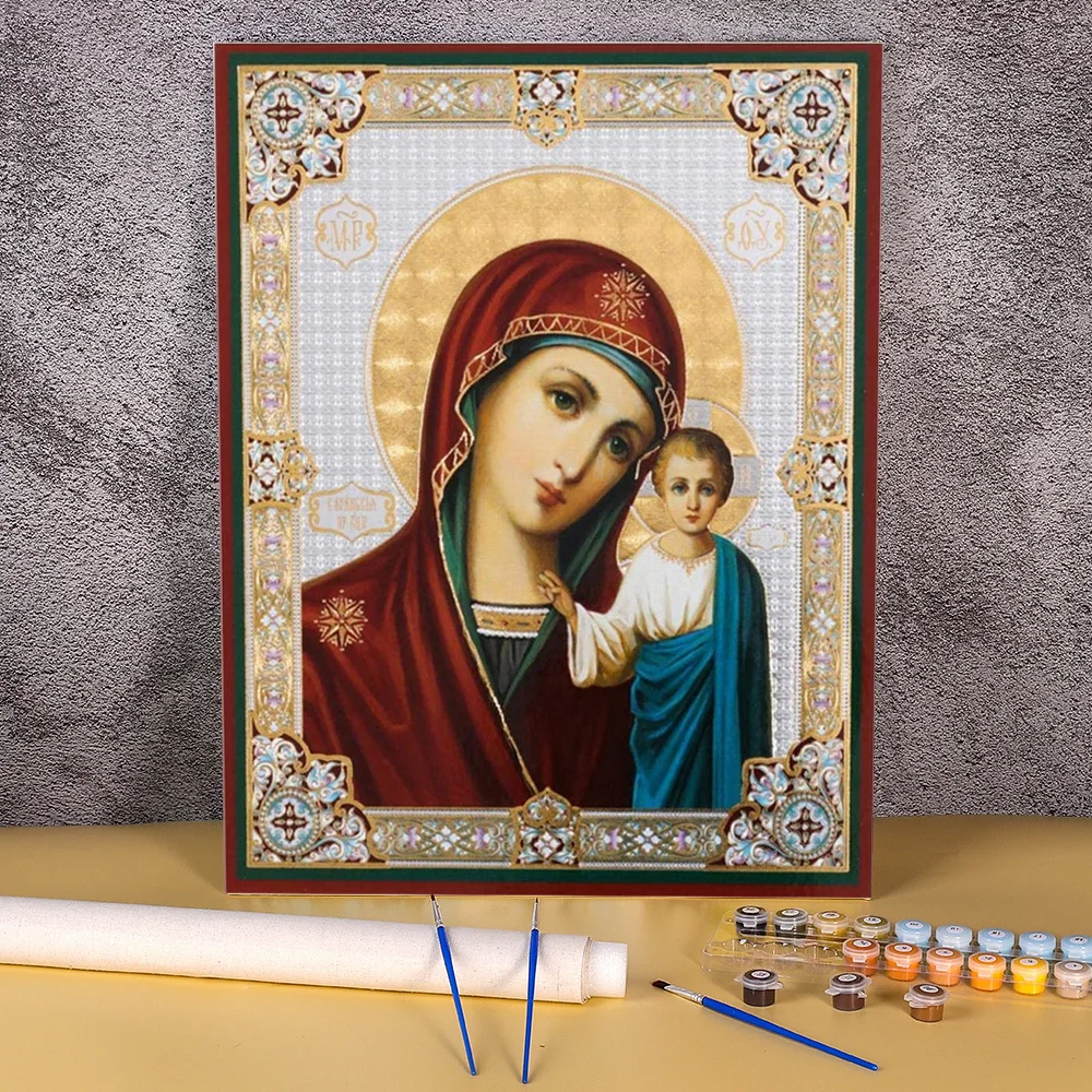 Region Orthodox Icon Coloring By Numbers Painting Package Oil Paints 50*70 Paiting By Numbers Handmade For  Wholesale