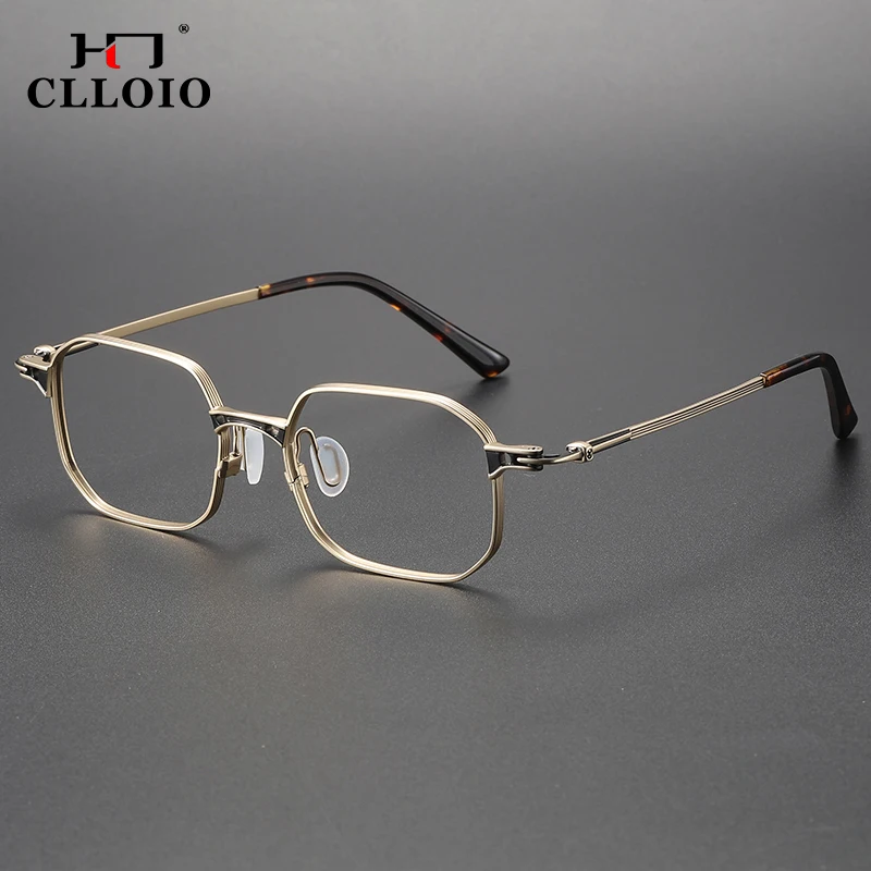 CLLOIO Ultralight Pure Titanium Reading Glasses Men Luxury Business Anti Blue Ray Myopia Hyperopia Prescription Optical Glasses