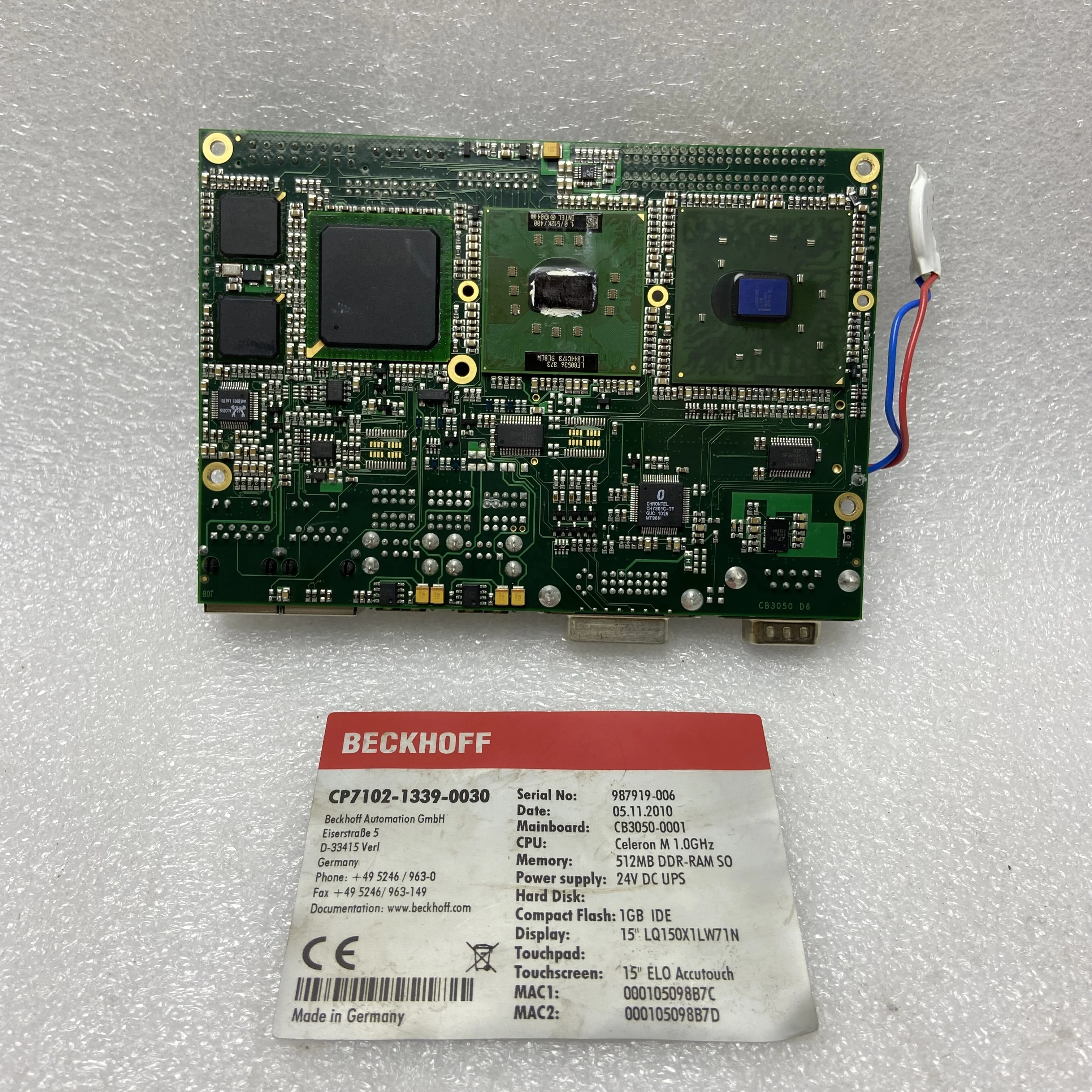 

BECKHOFF CNC Control Card CB3050-0001 for CP7102-1339-0030