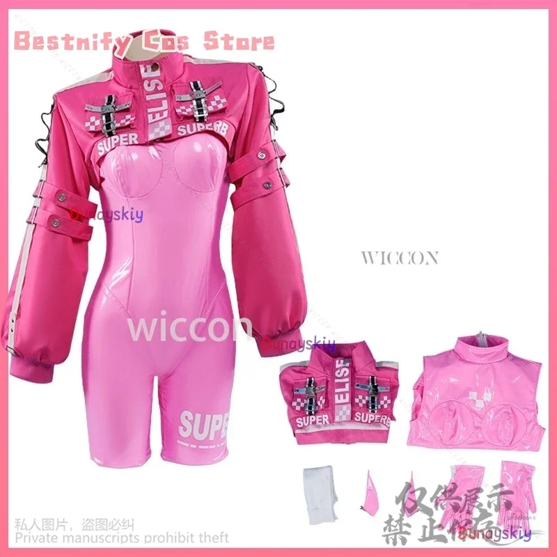 CosplayAnime لعبة NIKKE آلهة النصر تأثيري أليس زي الساخن الوردي Pu مثير Lencerias الفتيات بذلة الباروكات Cosp