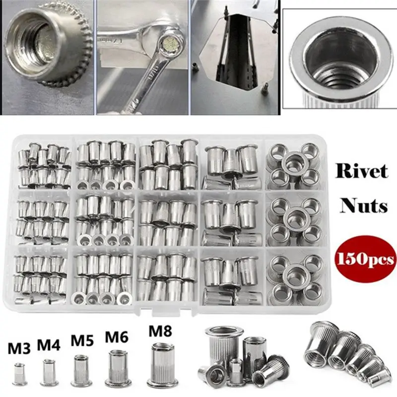 AFOURT-150-teiliges Nietmutternzangen-Set mit Dornen M3/M5/M6/M8 – Reparaturwerkzeug für Nietmuttern mit Zangen – Detail 3