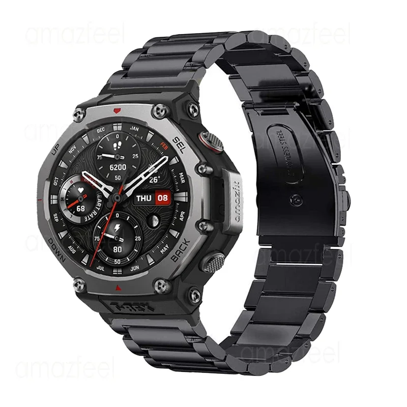 Stainless Steel Watchband for Amazfit T-REX 3 Smart Watch Strap for Amazfit T Rex 3 Metal Bracelet for amazfit t-rex 3 Wristband