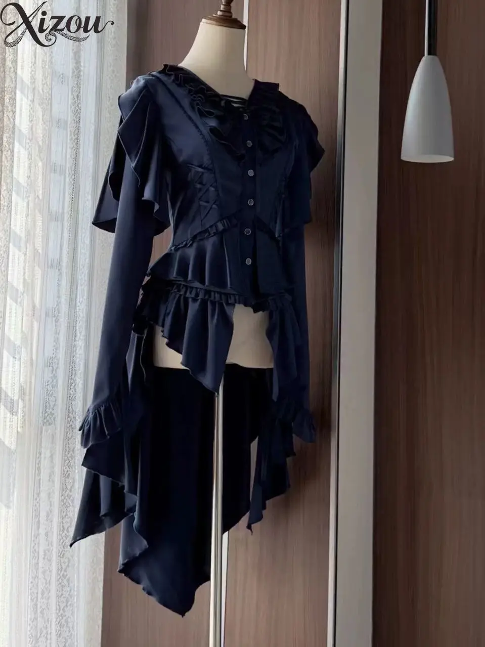 

Women Tops Spring Autumn Gothic Prince Lolita Top Elegant Versatile Court Style Casual Blouse Fashion Long Sleeve Shirts