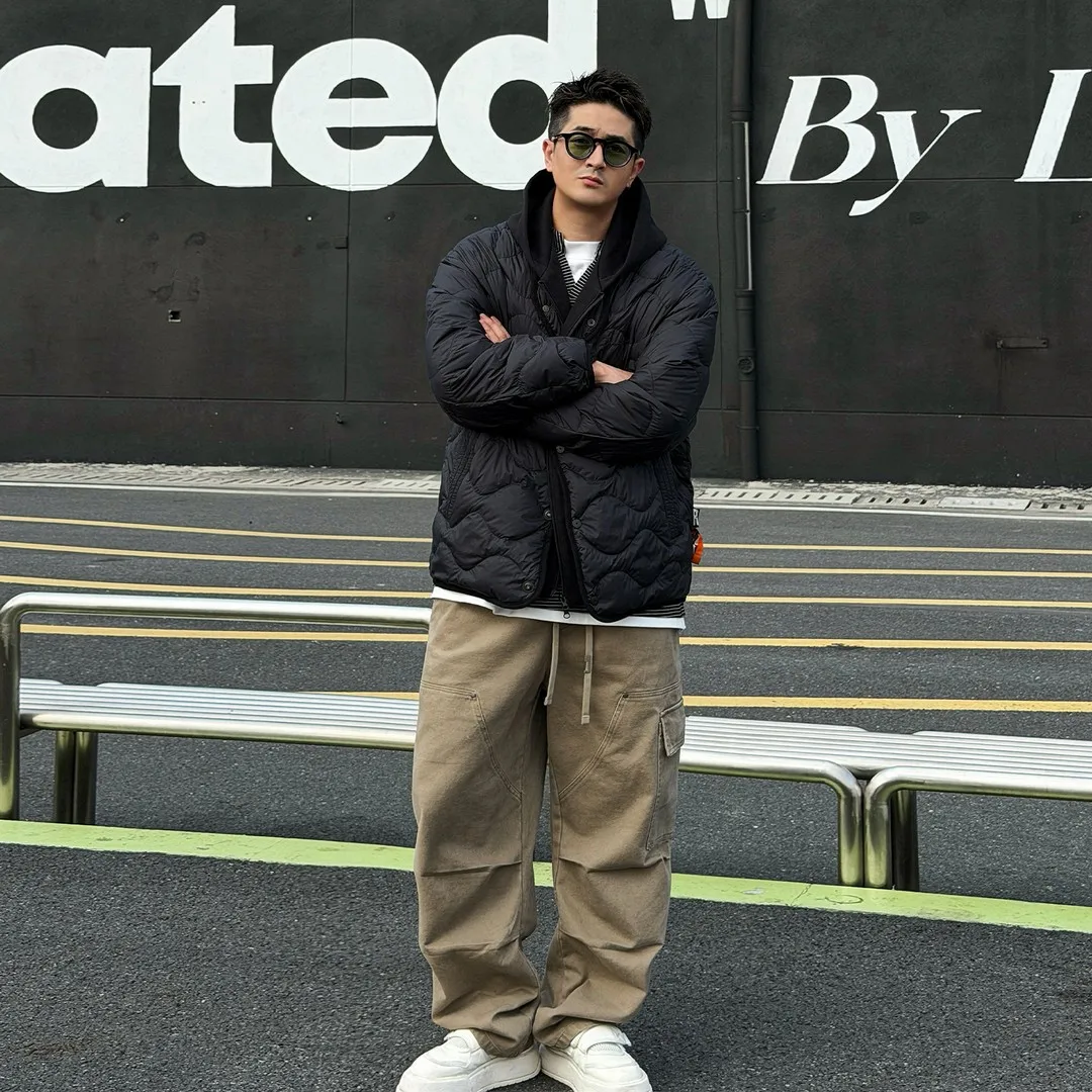 

Casual Versatile Hooded down Jaet 25ss Autumn Winter Polyester Fiber White Du down Filling Warm Loose Fit Zipper Closure