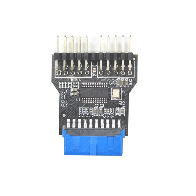 Header Buchse 1 auf 2 Stecker Board 9-Pin USB Splitter USB HUB USB 2.0 9-Pin Riser Adapter Motherboard 19Pin auf Dual 9Pin Anschlüsse