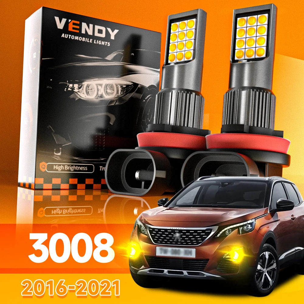 

2pcs For Peugeot 3008 SUV 2016-2021 LED Fog Light 2017 2018 2019 2020 Canbus Accessories