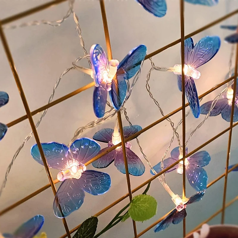4PCS 1M 10LED Butterfly Fairy Light Strings Set Garland Girls Butterfly Brithday Party Wedding Home Decorations Kit Kids Gift
