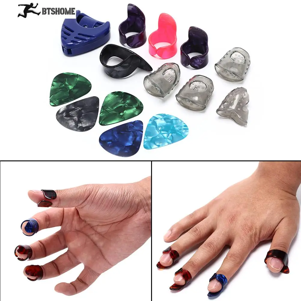 Full-size&Guitar Finger Pick Plectrum Guitar Finger Accessories kit Accessories Guitar Silicone Fingertip Protectors Fingerstall