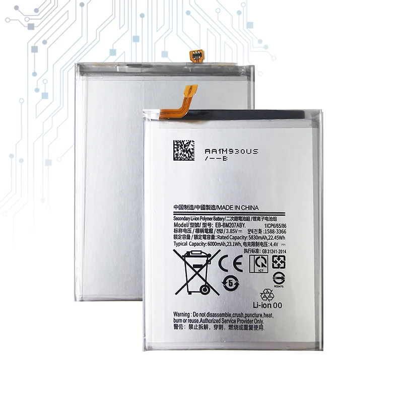 EB-BM207ABY 6000Mah Li-Ion Polymer Battery For SAMSUNG Galaxy M30s SM-M3070 M3070 M21 M31 M215 Bateria