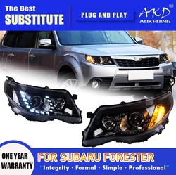 AKD Head Lamp for Subaru Forester LED Headlight 2008-2012 Headlights Forester DRL Turn Signal High Beam Angel Eye Projector Lens