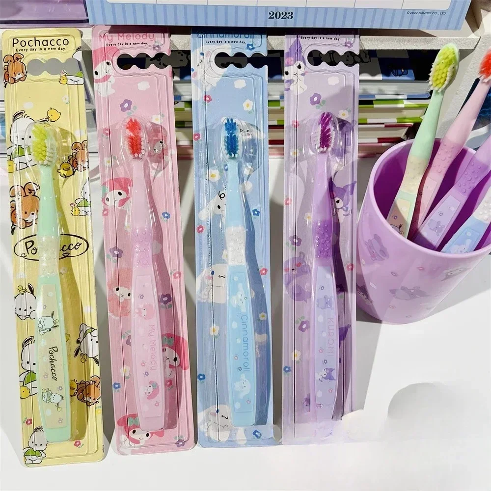 Sanrio Hello Kitty Toothbrush Cute Cartoon Cinnamoroll Colorful Student Toothbrush Clean Oral Children's Back To School Gift