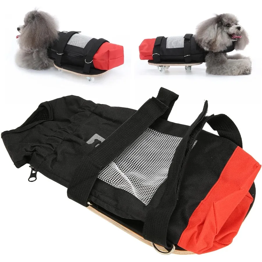 

Pet Wheelchair Multipurpose Quiet Wheels Wood Panel Breathable Pet Wheelchair Dog Scooter for Disabled Dogs S Suitable for 23.5