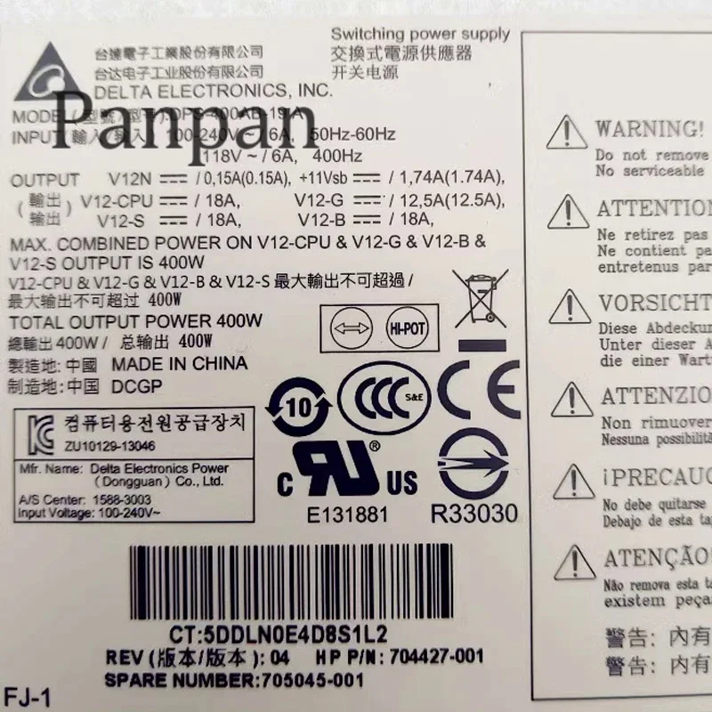 Imagem -04 - Fonte de Alimentação Original para Desktop 100 Testado Transporte Rápido hp Z230 Cmt 400w 704427001 705045-001 Dps400ab19 a Novo Alta Qualidade