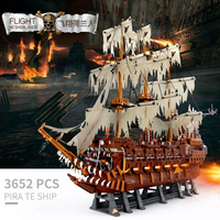 3652PCS The Flying Dutchman MOC Building Blocks Toys Bricks Black Pearl Silent Mary MINISO Disney Pirates Of The Caribbean Ship