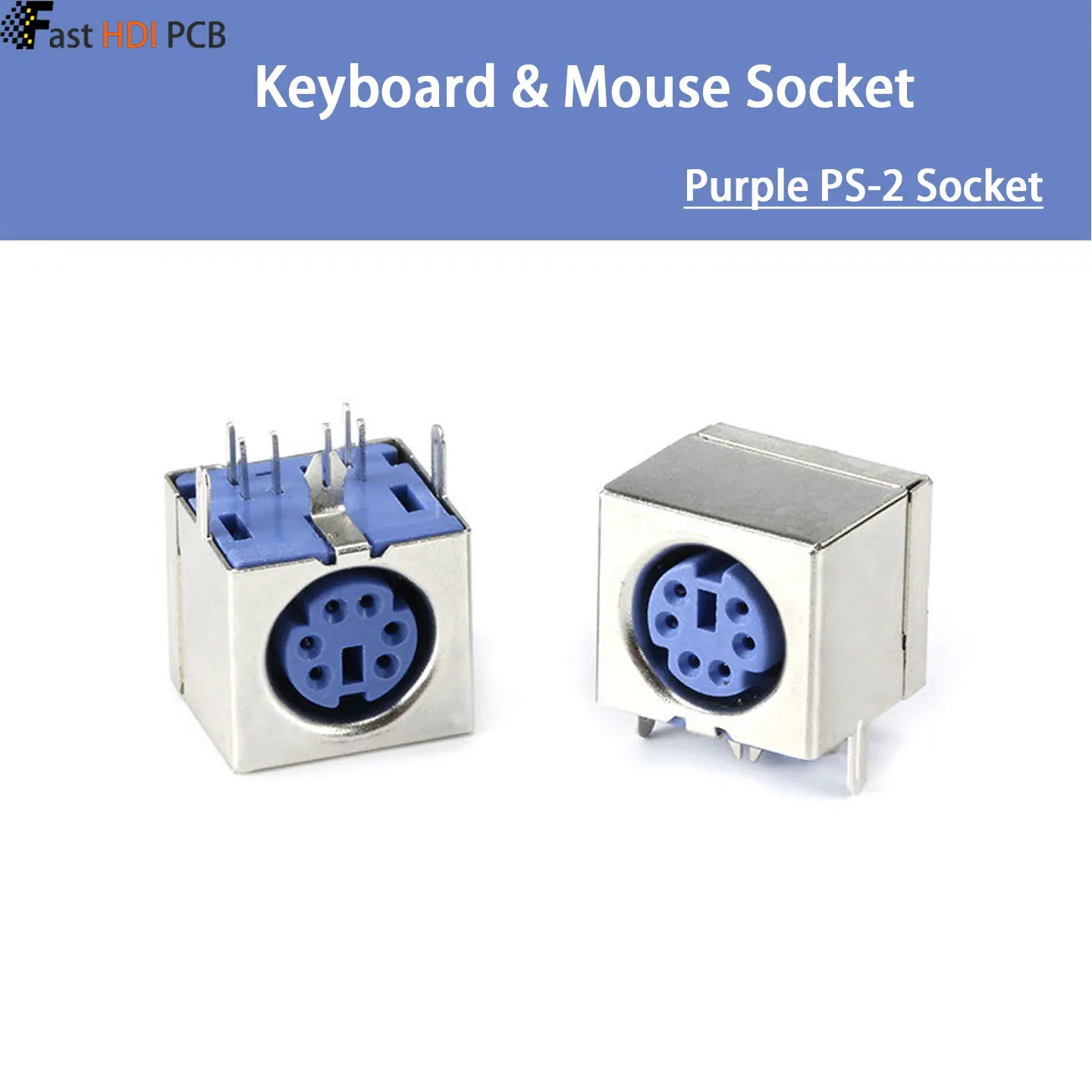 15pcs PS-2 Female Socket 6 Pin Purple Mini DIN Connector for Keyboard Mouse PC Motherboard – 30V 0.2A Solder Type S-Video Jack