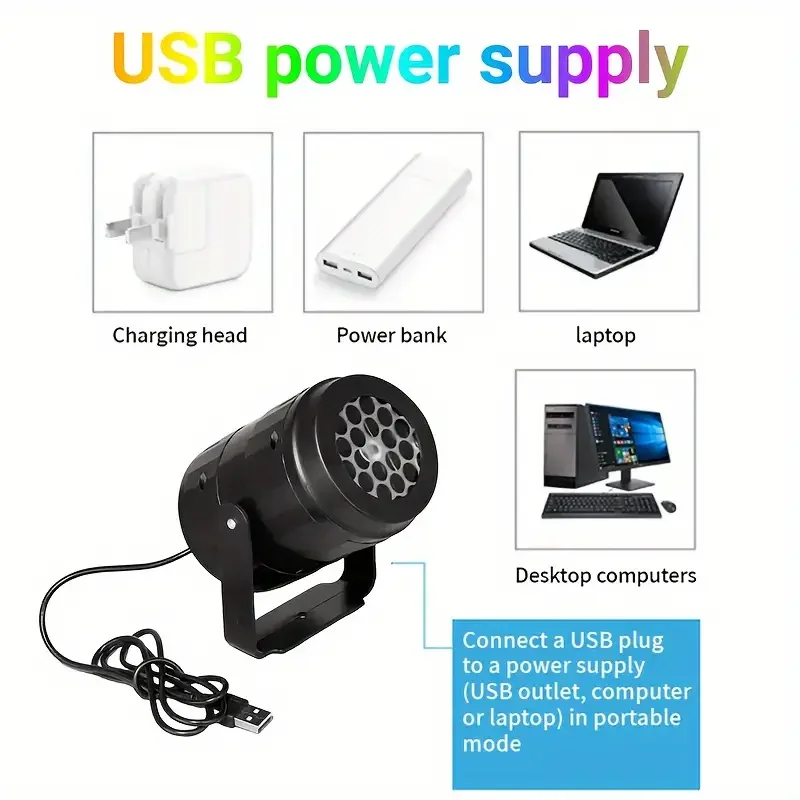 1pc Halloween LED Projector Light USB Powered Household Indoor Use Decorative Ghosts and Pumpkin Pattern Projection Lamp