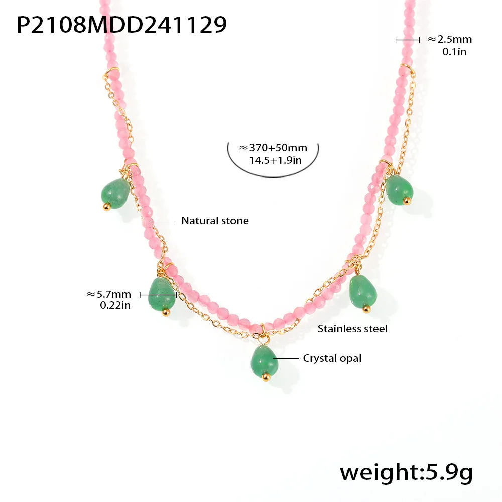 Women's Bohemian Stone Beaded Necklace, Unique Gift