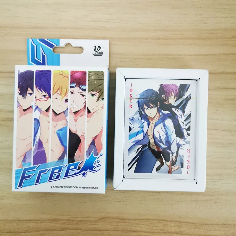 ¡Juguete de póker de anime con tarjetas de 54 piezas gratis! Nanase Haruka Tachibana Makoto Cosplay tarjetas de juego de mesa regalo de tapa dura con caja