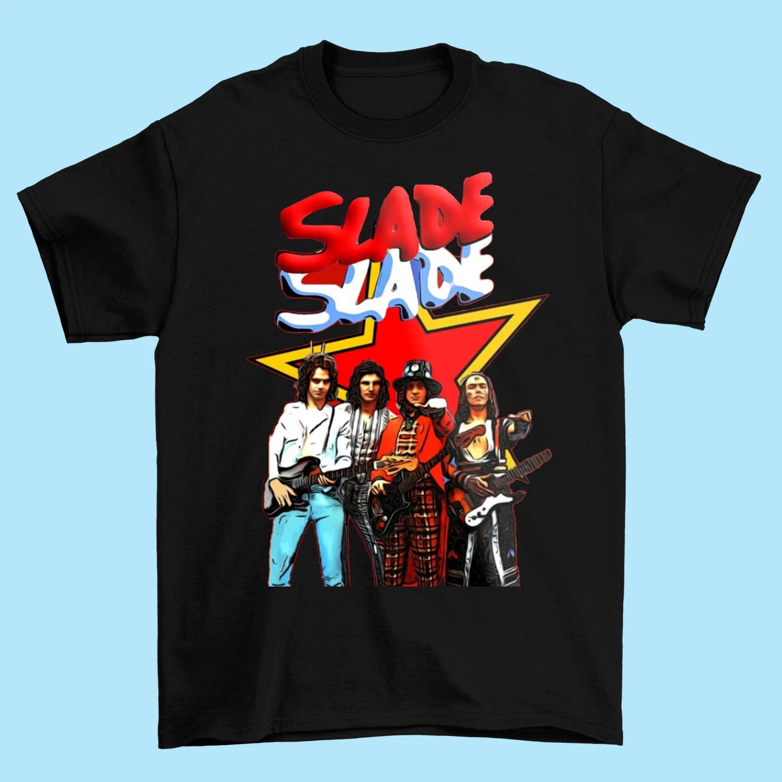 

Bestseler !Slade Band Member T Shirt Unisex American Oversized Short-sleeved Men's and Women's Streetwear Hip-hop Rock Clothing