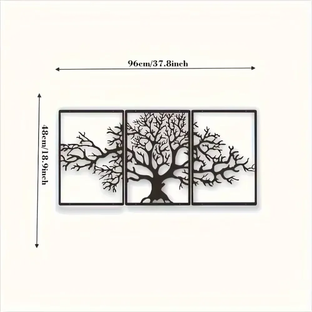 3-częściowy metalowy zestaw ścienny Drzewo Życia |   Idealny na parapetówkę |   Idealny wystrój sypialni lub przedszkola |   Unikalny akcent domowy