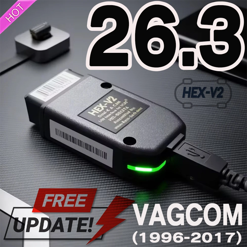 Mais Recente 2026 V26.3 V25.3 Ferramentas de Diagnóstico VAGCOM VCD'S Scanner HEX Atmega162 V2 para V-W, A-U-D-I, S-Ko-da, S-E-a-t (Versão Espanhola)