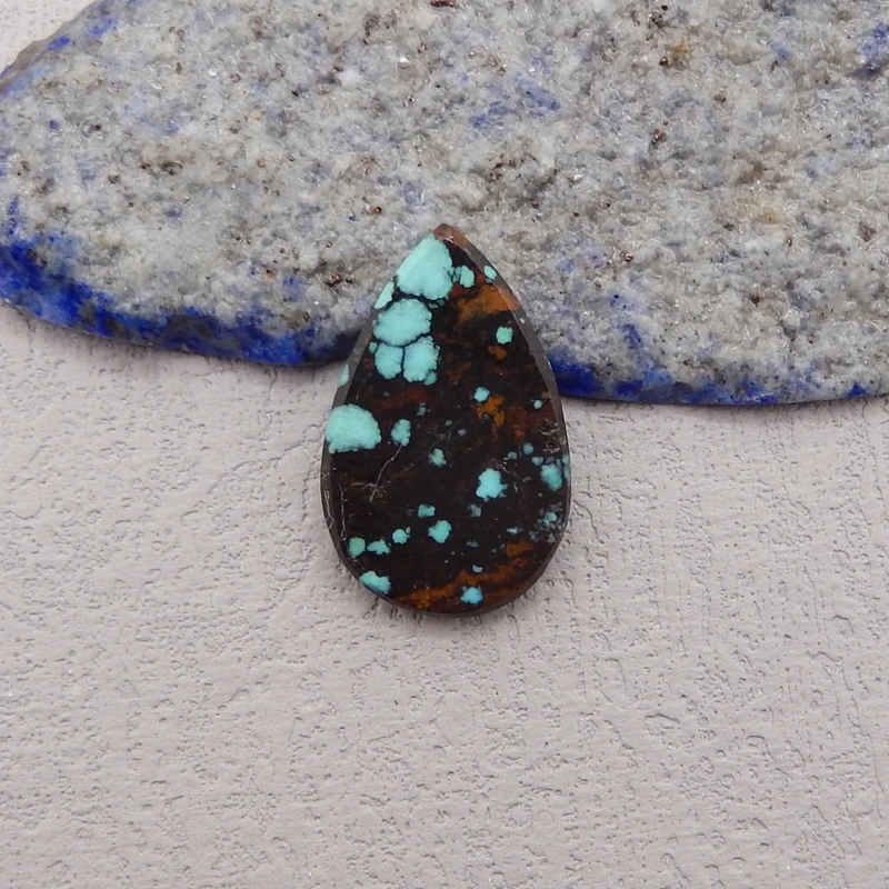Natural Stone Turquoise Cabochon,Water Drop Cabochon For Pendant DIY Making Jewelry Finding Free Drilling 27x17x4mm 3g