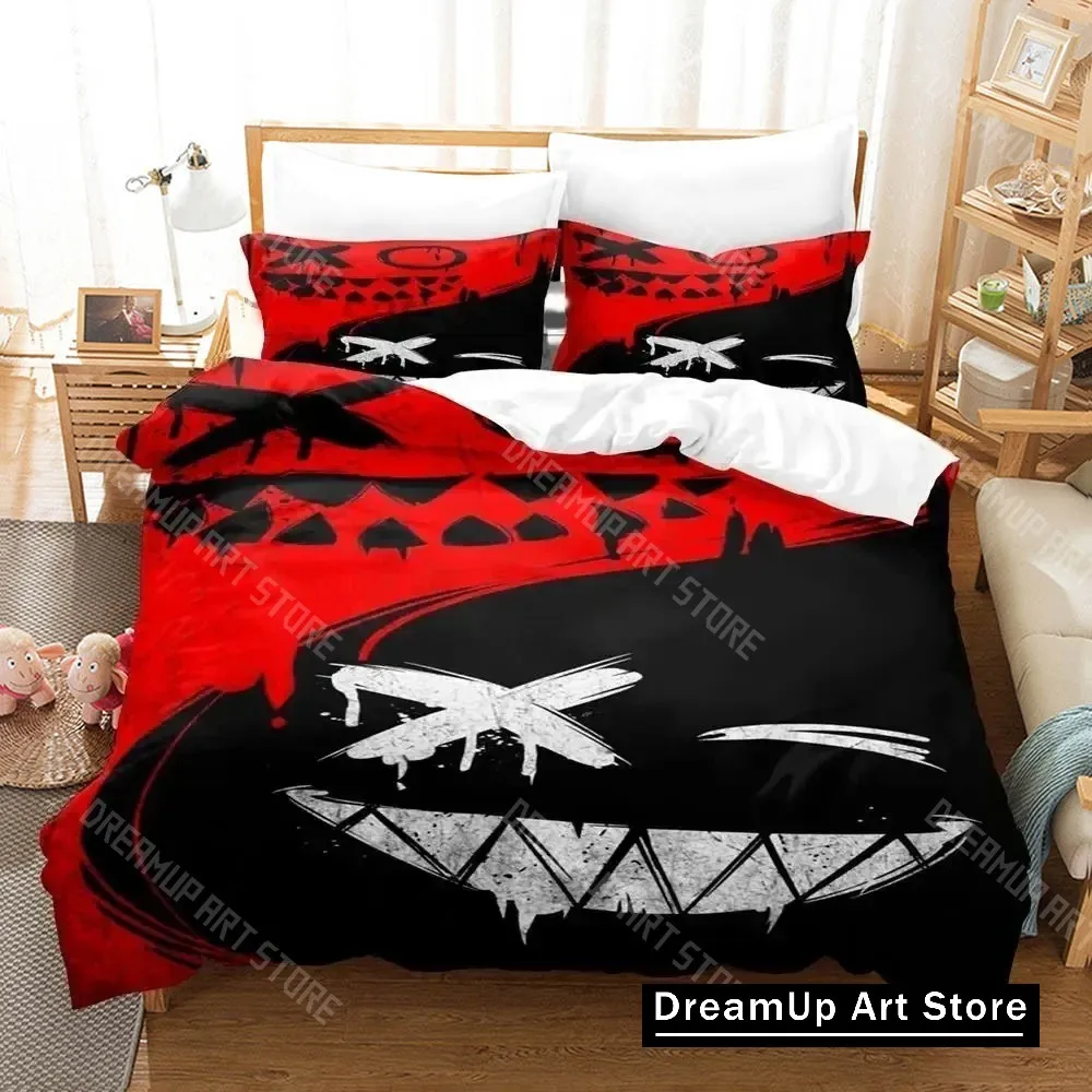 3D Print XOXO Devil Smiling Face Bedding Set Duvet Cover Bed Set Quilt Cover Pillowcase Comforter king Queen Size Boys Adult