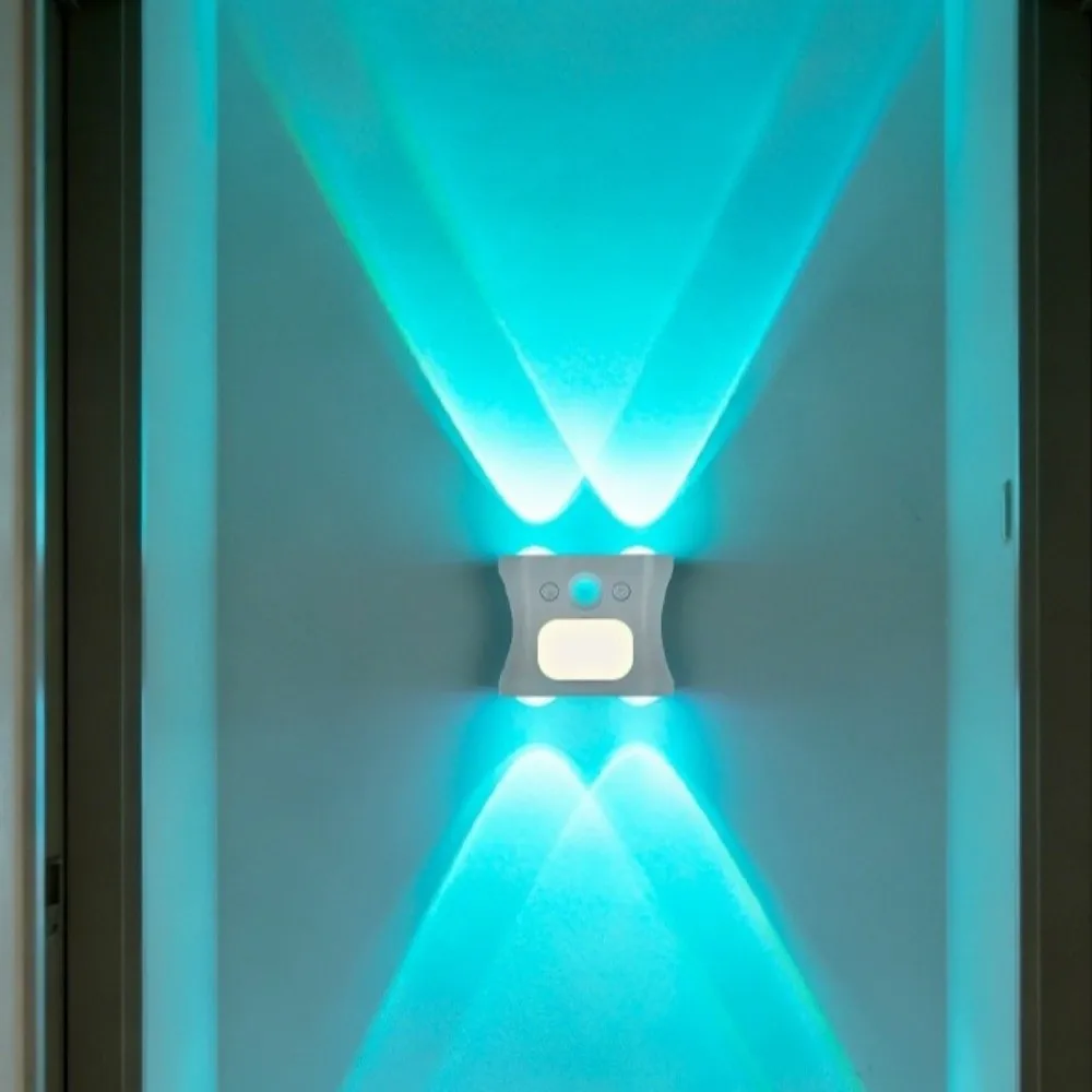 Rechargeable Human Body Sensor Wall Lamp Intelligent with Remote Control Motion Sensor Night Light Dimmable RGB 16 Colors