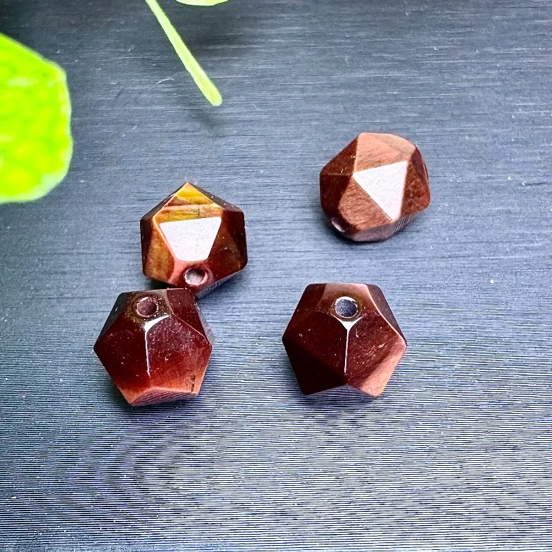 Natural red tiger's eye stone cut loose beads