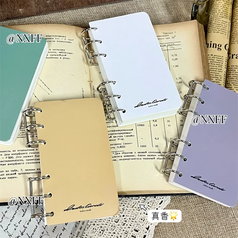 A7 Retro Loose-Leaf Notebooks With 150 Blank Pages Mini Cute Learning Notepad Color Cover Solid Binder Planners Student Supplies