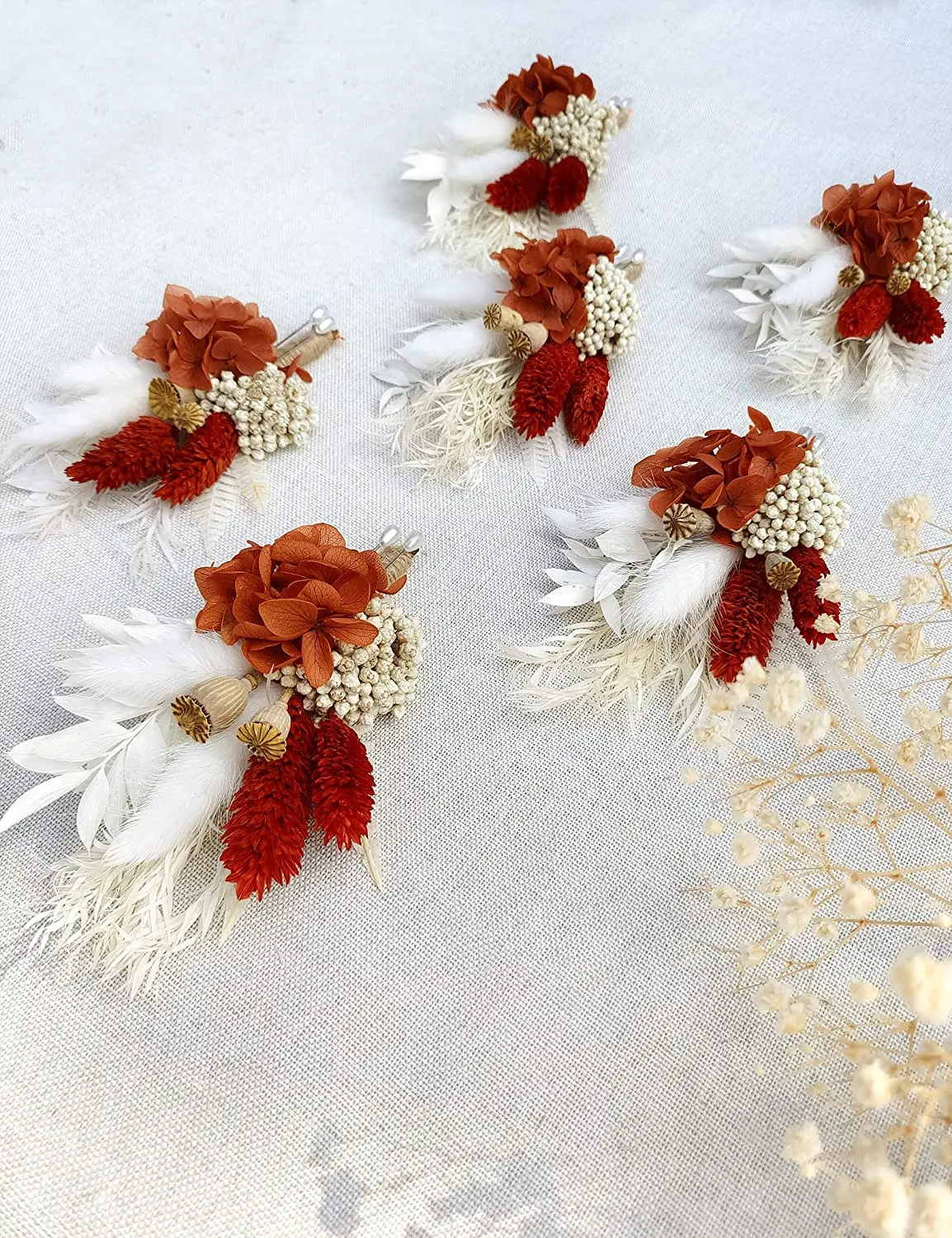 Boho Wedding Supply Groomsmen Buttonholes Pampas Bunny Tail Grass Bridesmaid Flower Wedding Cake Decor Mini Dried Flower Bouquet