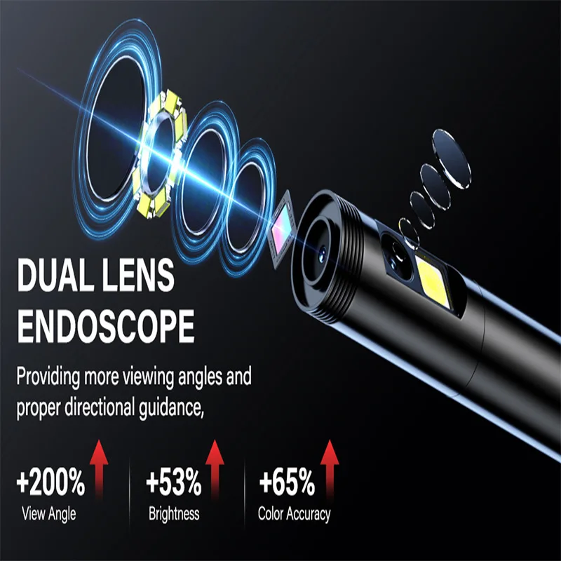 5‘’ IPS Screen Portable handheld 8MM HD1080P Endoscope Video Camera Single Lens Car Pipe Sewer Inspection Borescope Waterproof