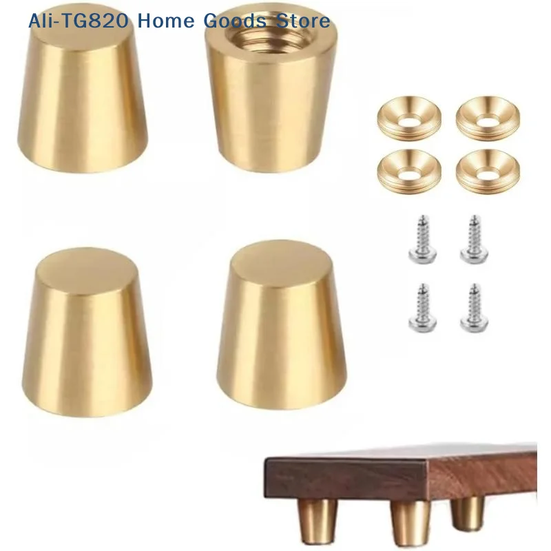 [TG820]4Pcs Brass Wooden Board Feet Chopping Board Stabilisers Non Slip Jewelry Box Board Display Tray Riser Feet