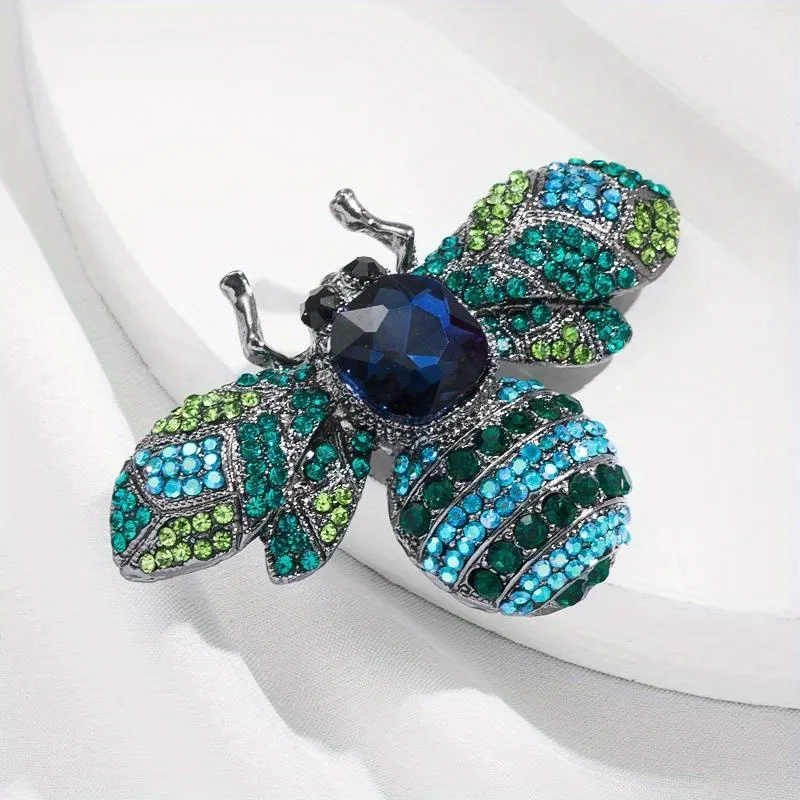 Luxe grote vintage dames meisjes kristallen bij broche speld mode elegante dame prachtige insecten strass badges cadeau's