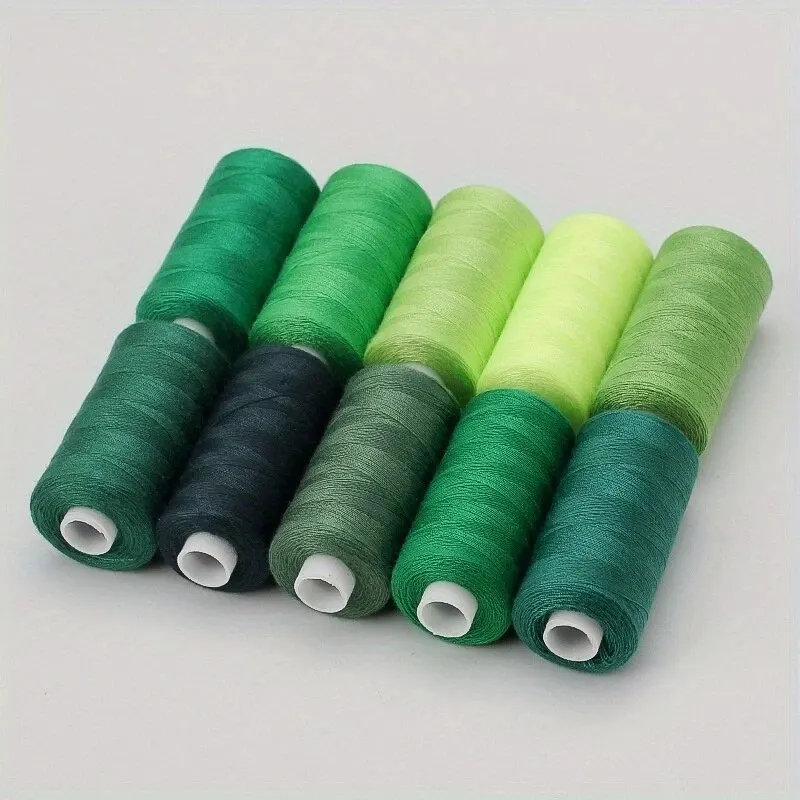 Assorted Colors Sewing Thread, Linha de poliéster, Costura DIY doméstico e bordado, 10Pcs Pack