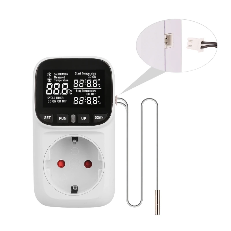 

Thermostat Controlled Socket Back light Display Temperature Control Switches