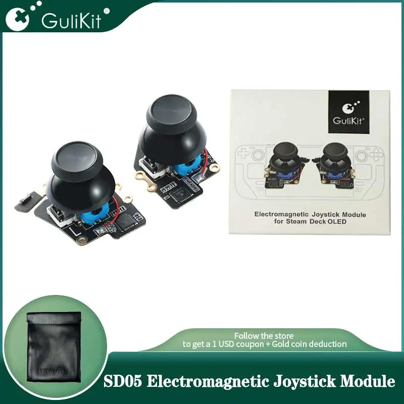 Gulikit SD05 Electromagnetic Joystick Module for Steam Deck OLED Patented No Drifting Joystick Design for Repair Replacement