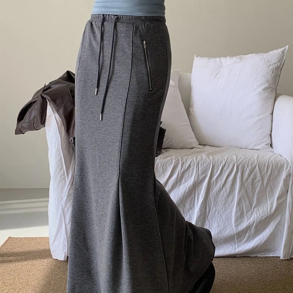 

Шикарная осенне-зимняя утягивающая винтажная новая юбка на молнии Long Falling Sensation Ba с разрезом Fi Tail f-length