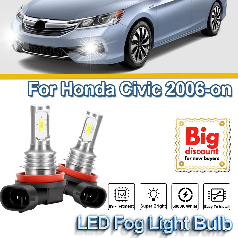 Roadsun For Honda Civic 2006 2007 2008 2009 2010 2011 2012 2013-on Auto Front Fog Light Ampoule Super Bright Car Fog Lamp Bulb