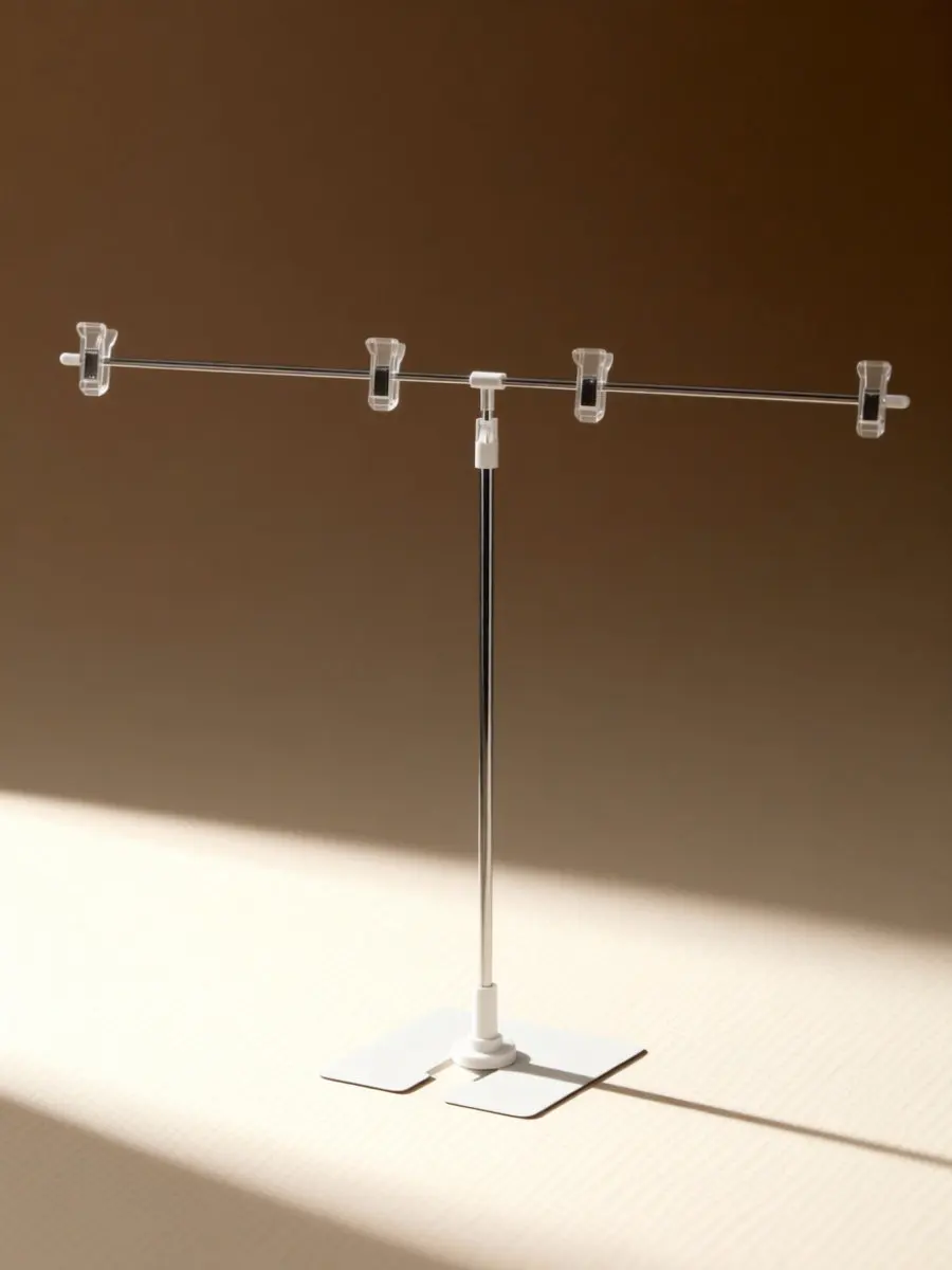 T-Shaped Adjustable Height Stainless Steel Poster Stand Portable Display Rack Sign Holder for Retail Shops Exhibitions
