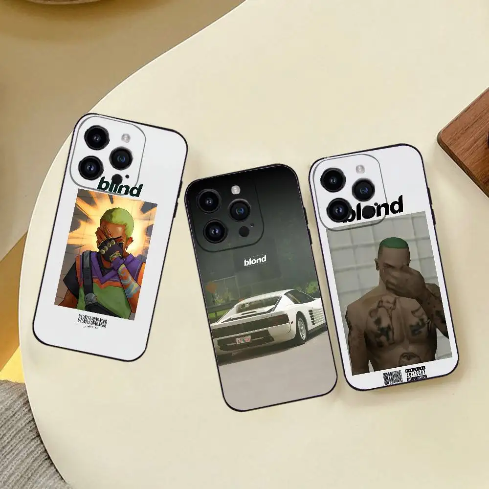Coque de téléphone Album blond Frank Ocean, étui en Silicone noir pour IPhone 16 15 14 13 Pro Max 11 12 Mini Xs XR Se