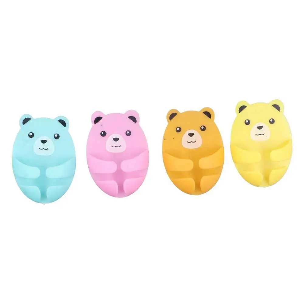 

4Pcs Plastic Bear Plug Bracket Strong Adhesive Traceless Power Plug Holder Keep Tidy Wear-Resistant Hug Bear Hook Bathroom