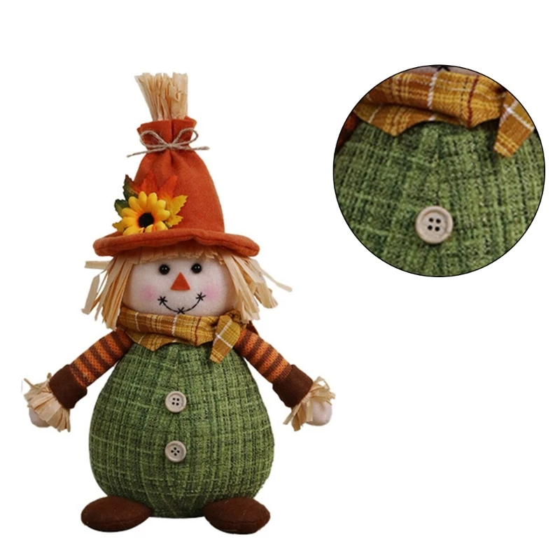 Strawman Gnome Scandinavian Dwarf for Thanksgiving Day Home Desk Tree Decoration Harvest Festival Party Supply