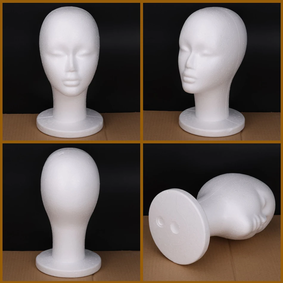 1PC Foam Wig Head Model Mannequin Dummy Wig Glasses Hat Display Stand Rack Hairpieces Stand Holder Female Head Model Wig Display