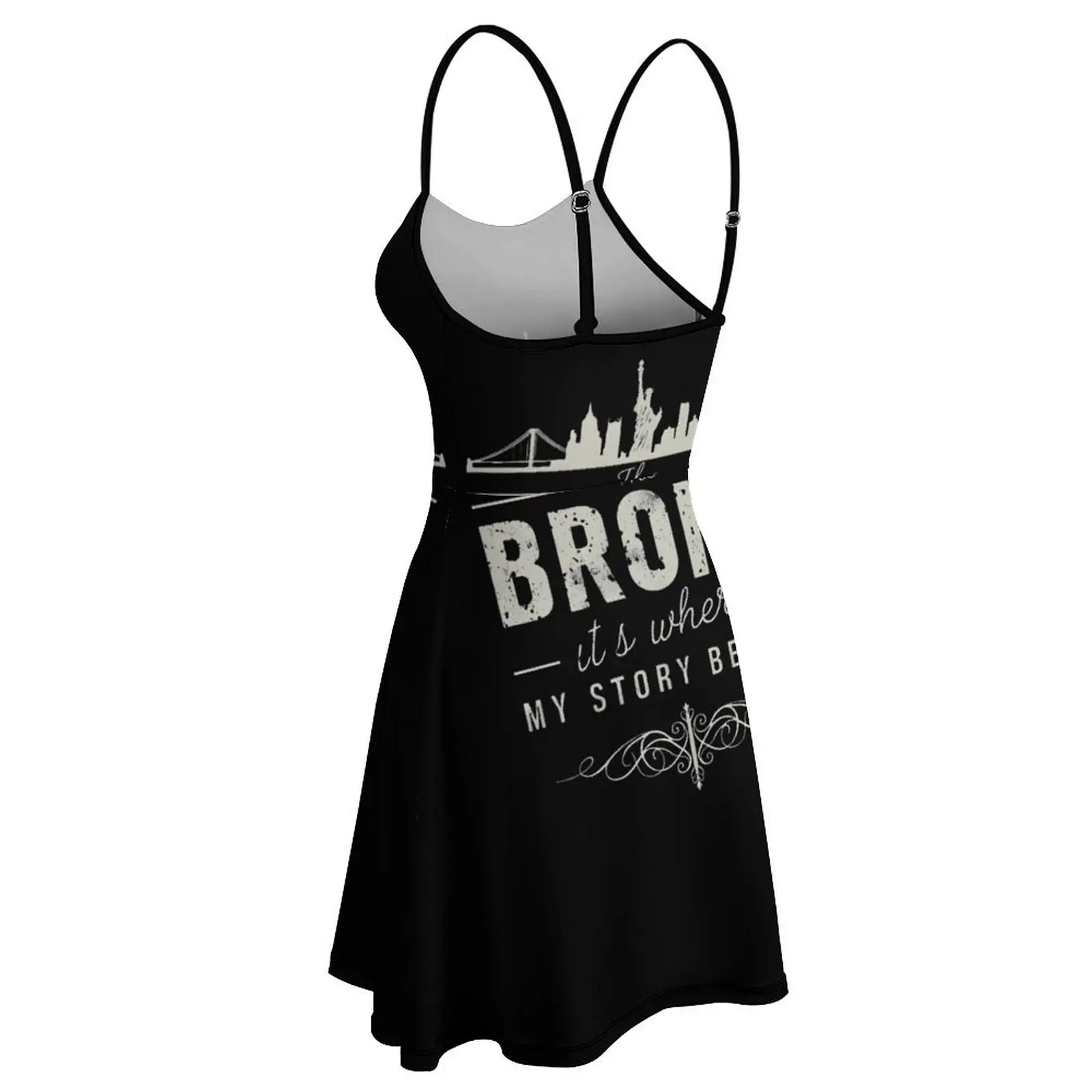 فستان Bronx Story Begins Art للسيدات بحمالة جرافيك عتيق فستان نسائي غريب فساتين كوكتيل جرافيك #4